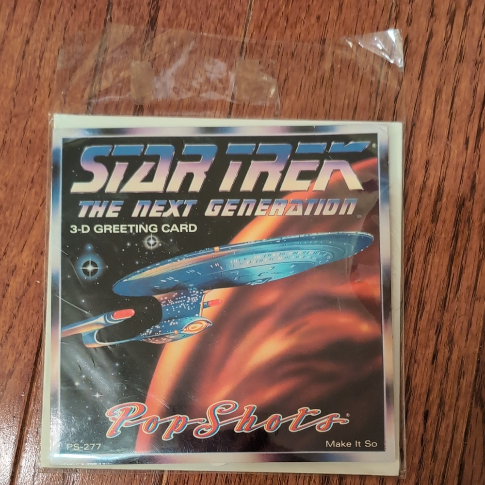 Pop Shots Star Trek The Next Generation 3-D Pop Out Greeting Card Vintage New
